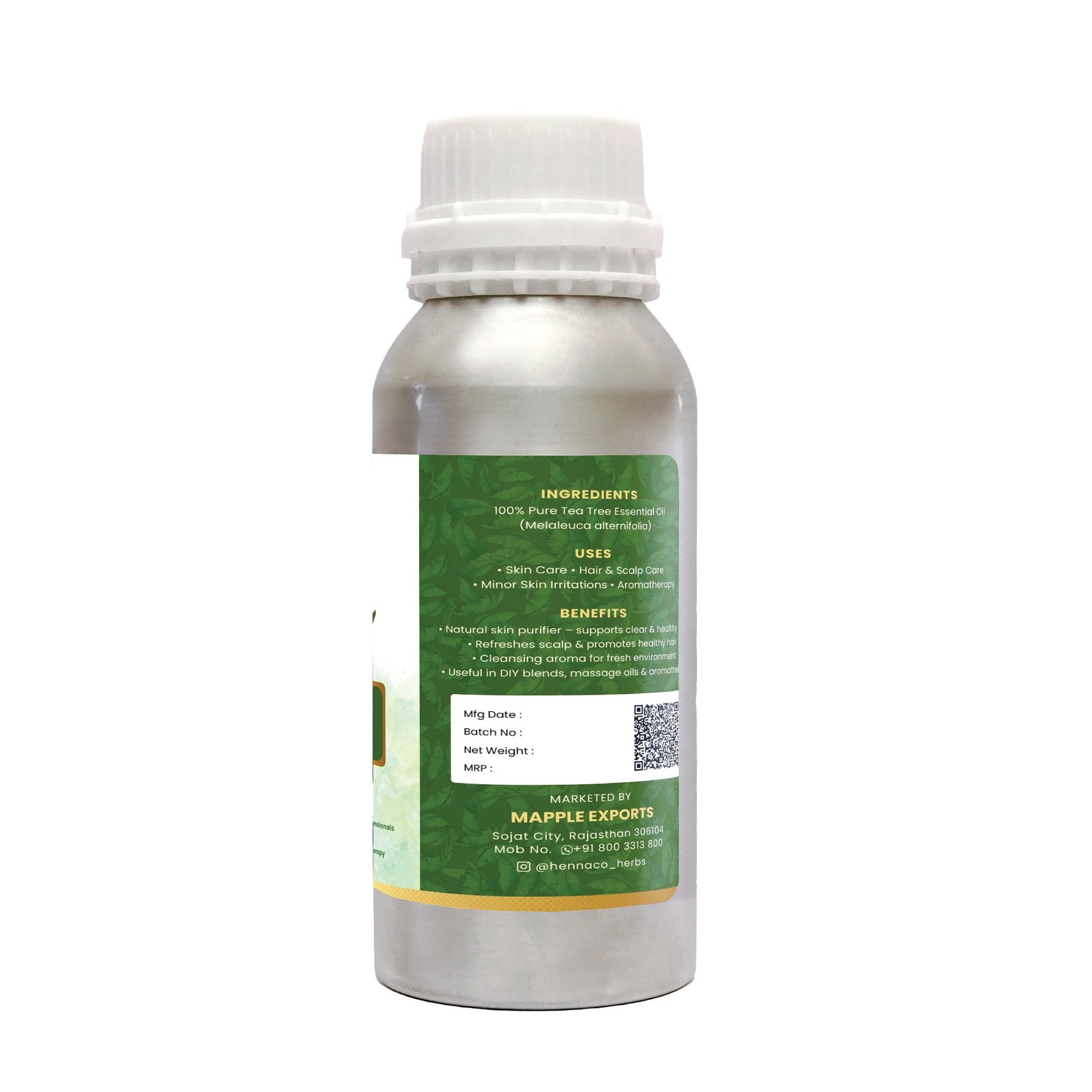 HENNACO TEA TREE ESSENTIAL OIL 500ml - Image 3
