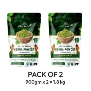 HENNACO BAQ Henna Powder 900gm x 2=1.8 Kg Combo Pack of 2