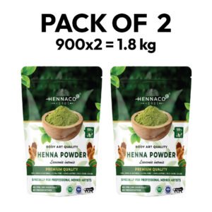 HENNACO BAQ Henna Powder 900gm x 2=1.8 Kg Combo Pack of 2