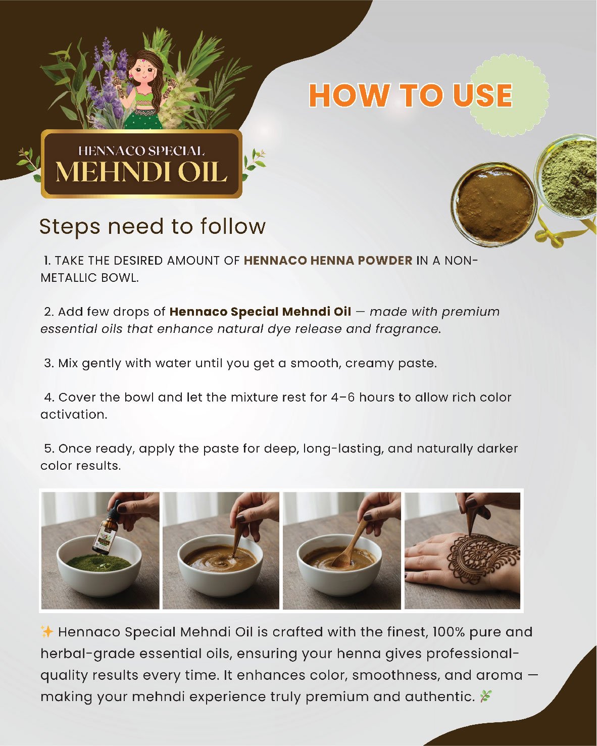 HENNACO SPECIAL MEHNDI OIL 100ml - Image 5