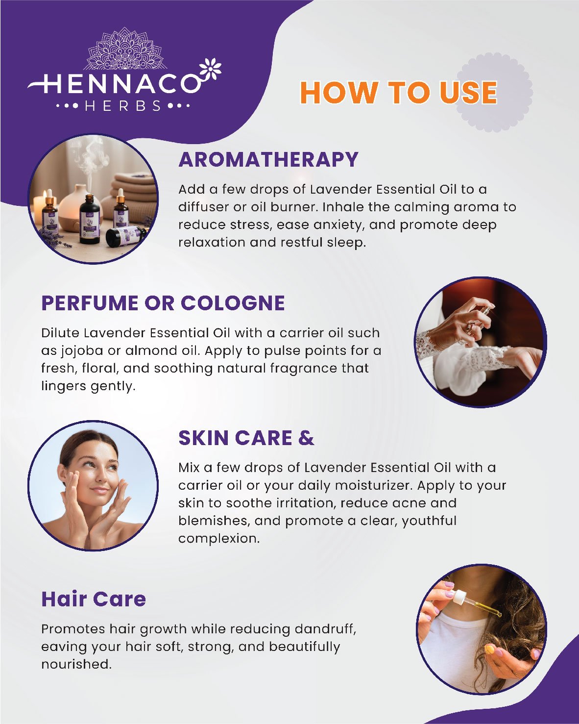 HENNACO LAVENDAR ESSENTIAL OIL 100ml - Image 3