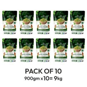 HENNACO BAQ Henna Powder 900gmx10 = 9Kg Combo Pack of 10