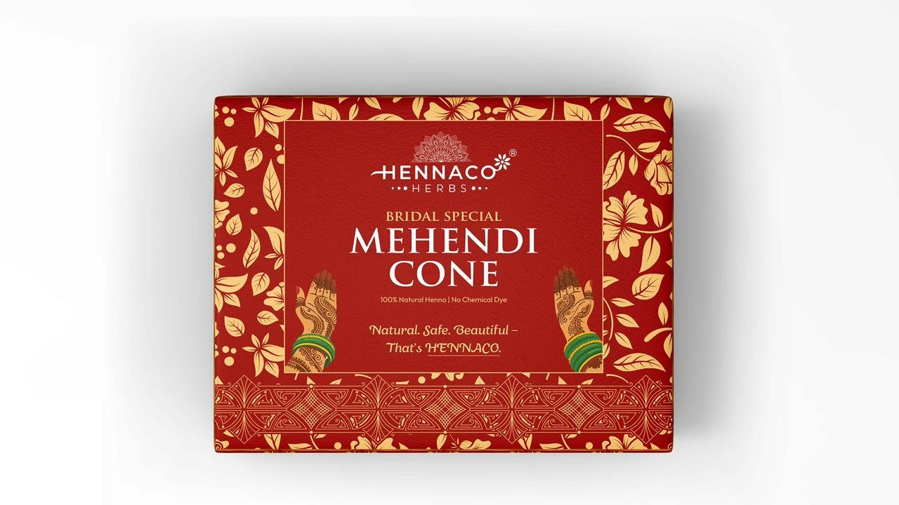 Hennaco Premium Mehendi Cone Box – 100% Natural Henna Paste | Long-Lasting Color | Smooth Application Pack of 3 - Image 2